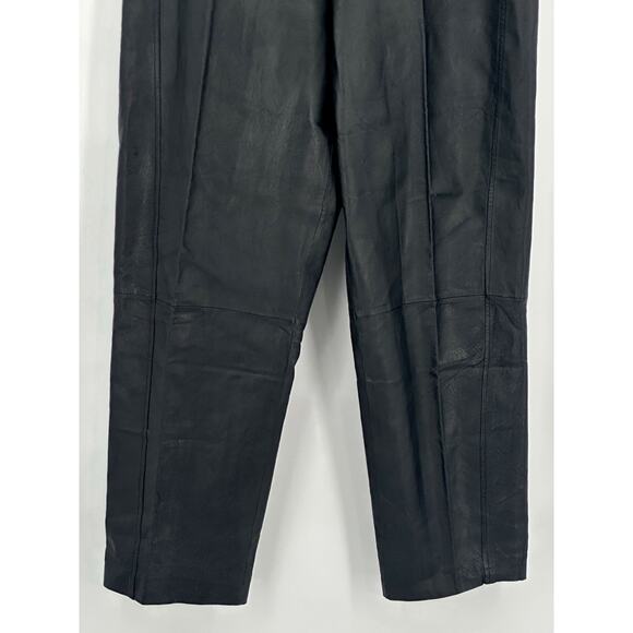 Bagatelle Womens Streetwear Black Leather Flat Front Tapered Leg Chino Pants 14 - Picture 4 of 14